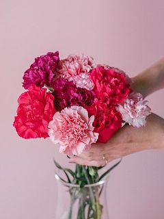 マゼンタピンクやパープルピンクなど大人カラーがアクセントに。