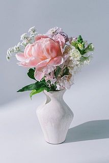 いちごみるくピオニーを飾ってみました。