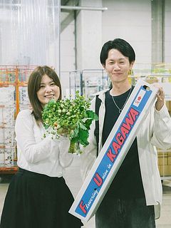 生産者のF.U. Kagawa 石原さんが加工場に来てくれました🍓