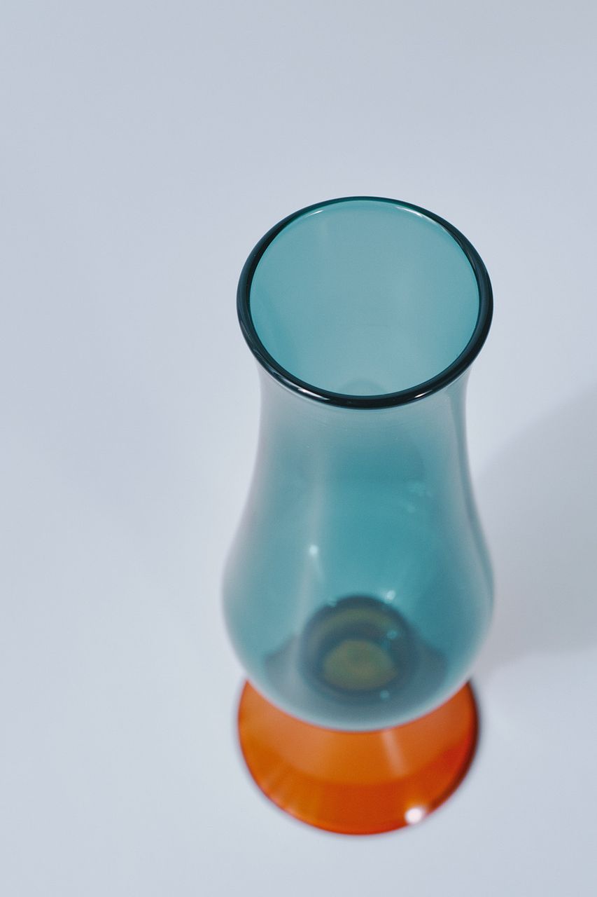 ヒロリンさん専用青色ガラスフランス製花瓶 ヒロリンさん専用