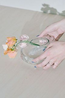 茎に動きのある花を飾るのもおすすめ。