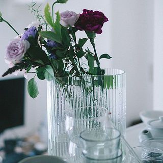 ウェーブ　ガラス　花瓶 SPICE of Life 花瓶［ ウェーブボトル フラワーベース 2WAY