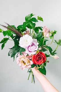 秋明菊 ＆ ミニ薔薇 秋のバラと秋明菊