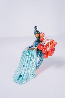 クジャクの一輪挿し