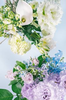 【2BUY15%OFF】ホワイトグリーンとパープルの涼感ブーケ（2束セット）