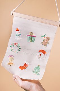 刺繍タペストリー「Merry Christmas」