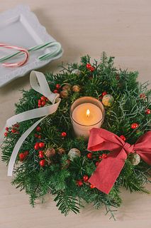 ウィンターベリーのリースキット（キャンドル付き）