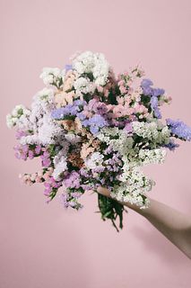 もこもこスターチスのスワッグ