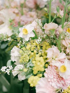 春とミモザのおまかせブーケ