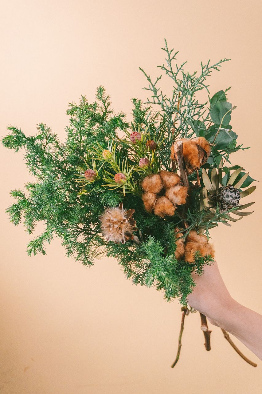 専用＊Marry Christmasフェイクフラワースワッグ(ブラウン) カフェブラウンのクリスマススワッグ