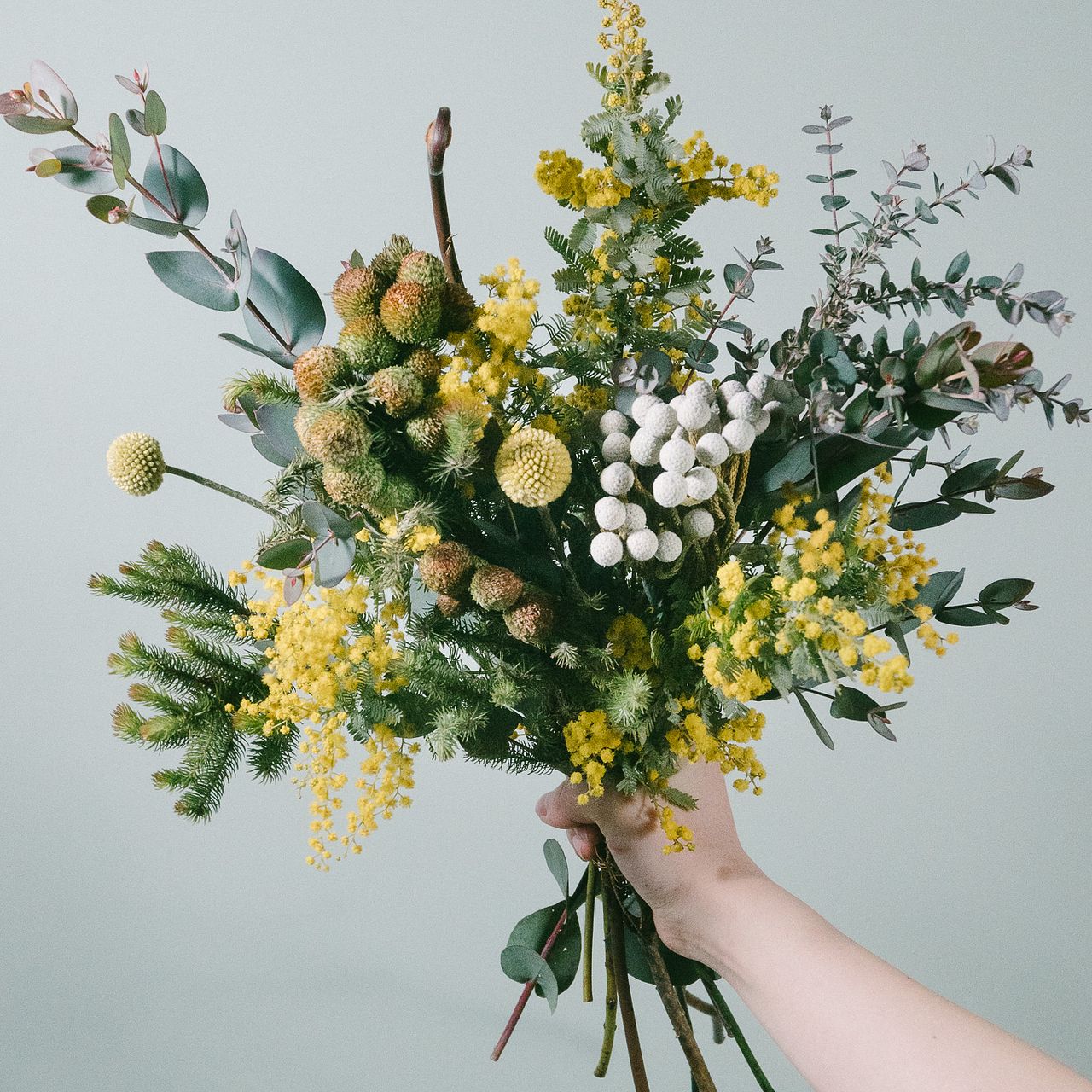 ミモザのフレッシュスワッグ