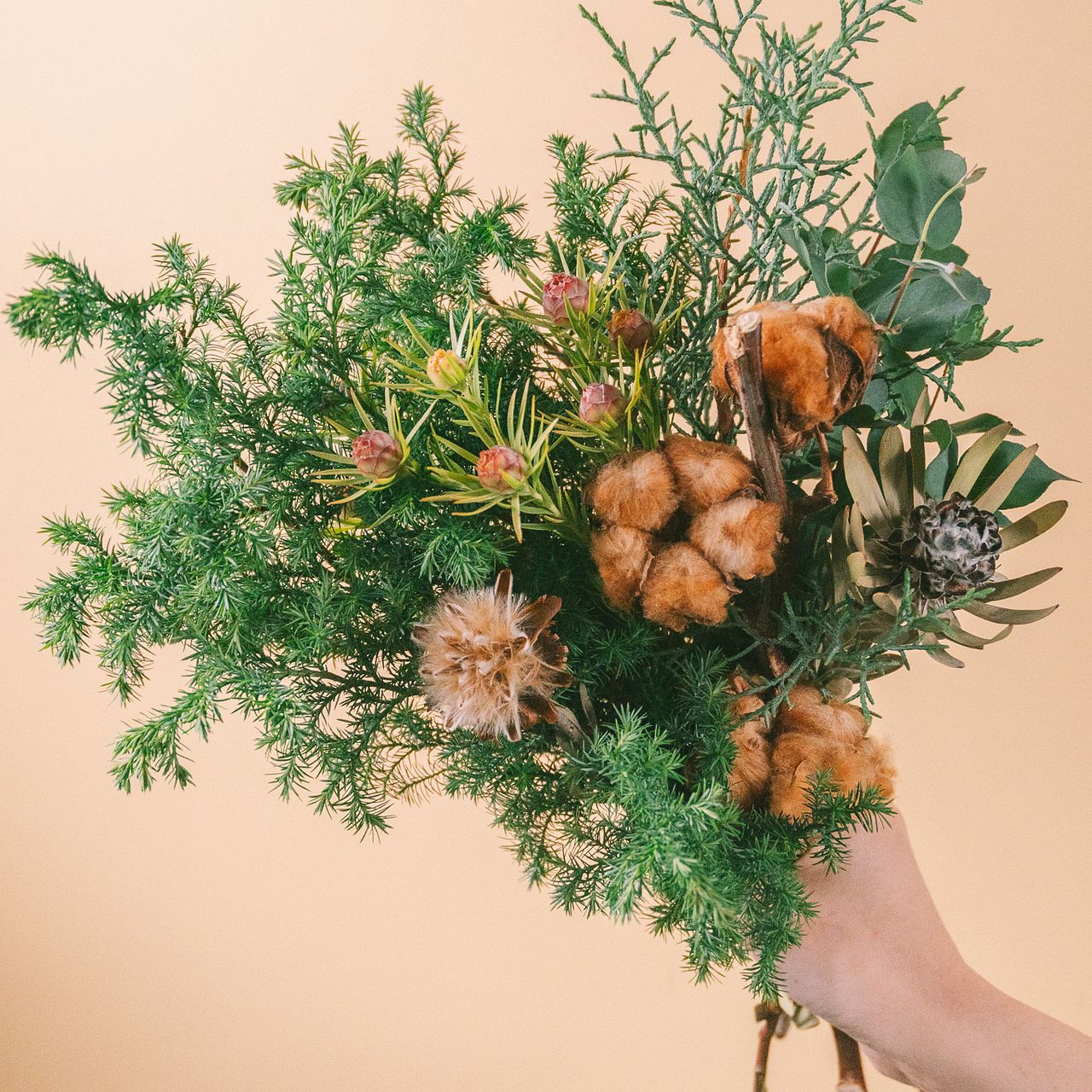 カフェブラウンのクリスマススワッグ