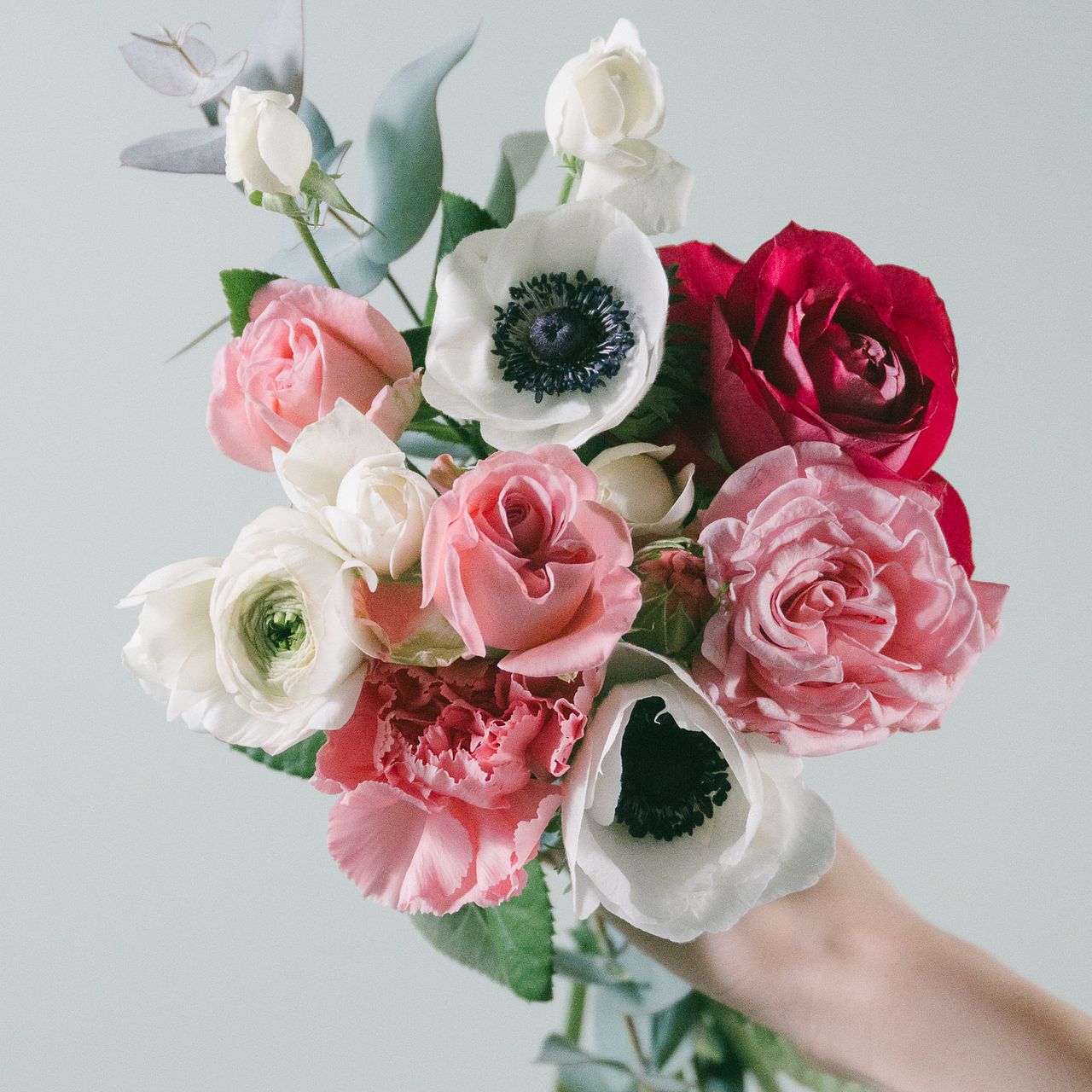 ドイリー1117❤️薔薇、パンジー、アネモネの花園✨48㎝✨ アネモネのイングリッシュガーデン