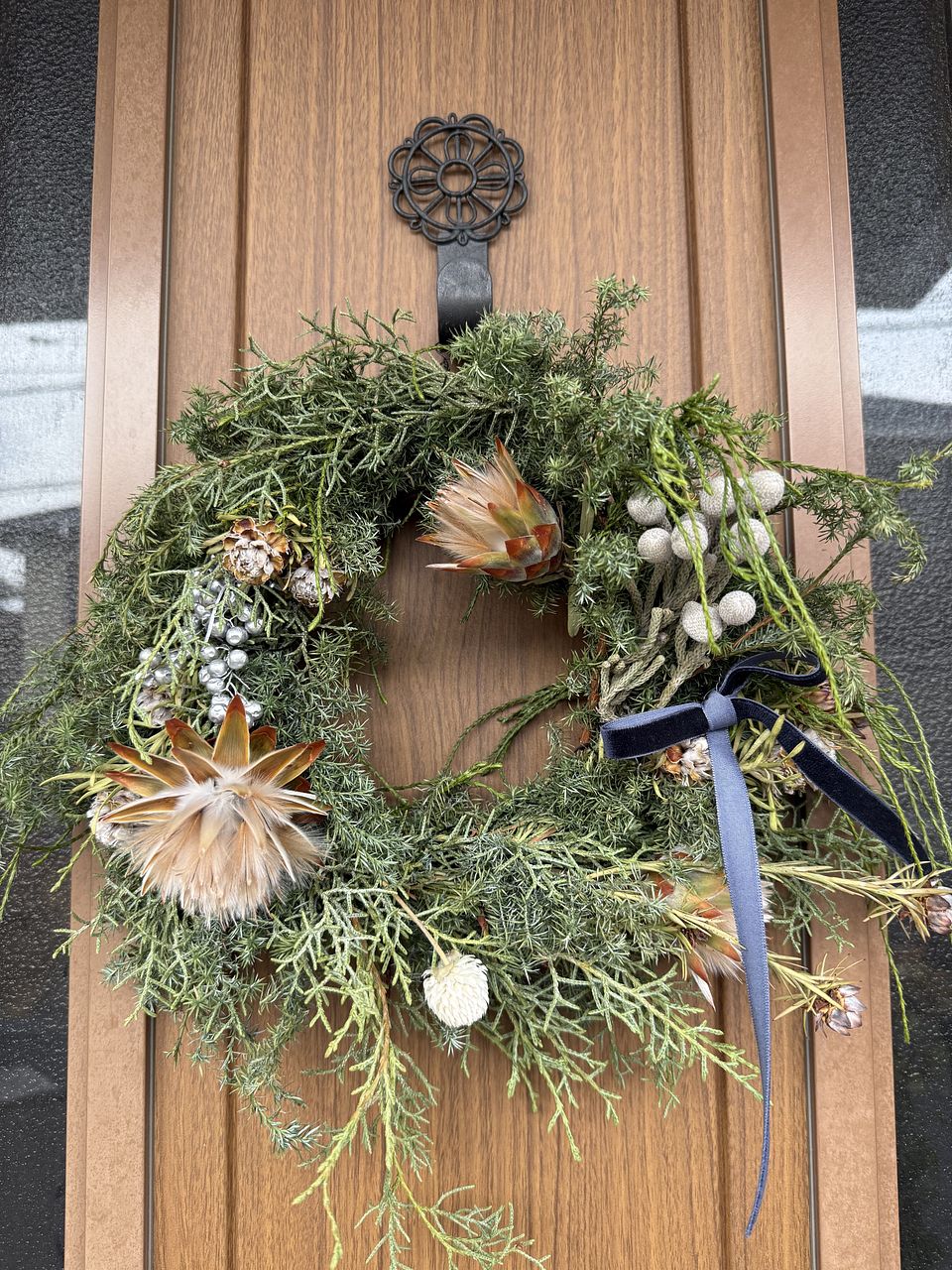 ナチュラルグリーンのリースキット(キャンドル付き)